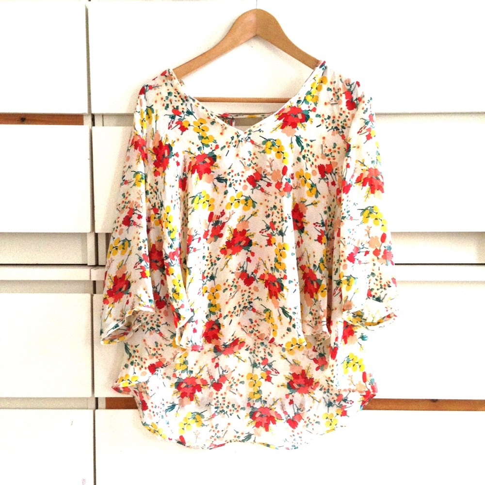 Zara • delicate silky blouse floral print - Picture 2 of 6